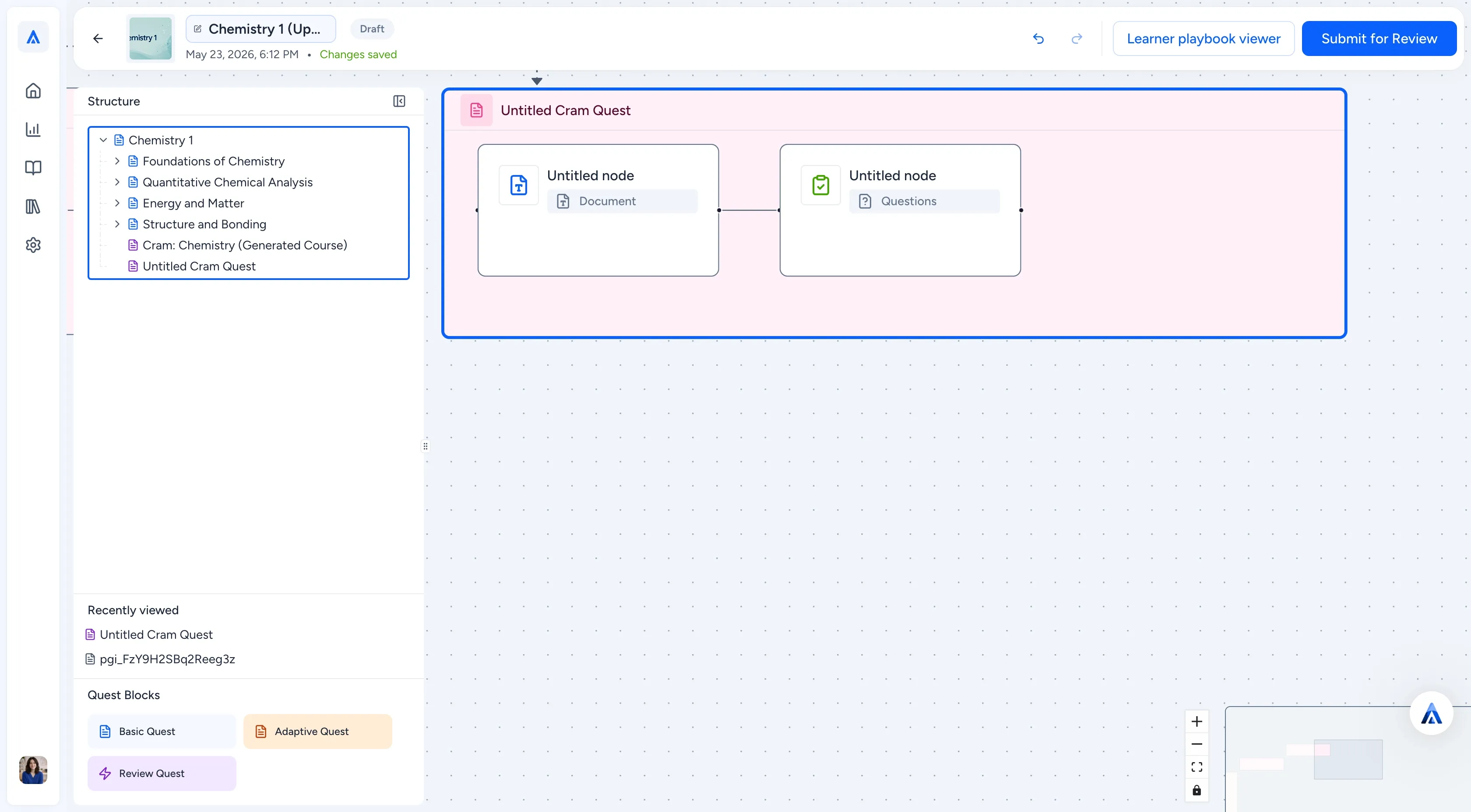 Authura Review Quest as seen from Playbook editor
